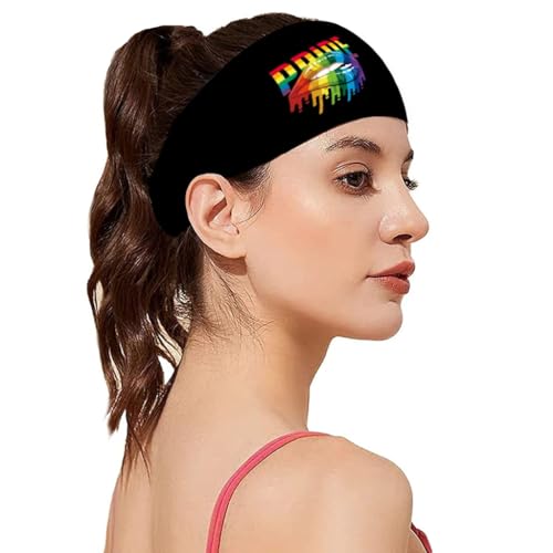 Limtula Regenbogen-Sport-Stirnband mit Herz, elastisches Haarband, Haushalt für Laufen und Yoga, Mehrzweckbedarf von Limtula