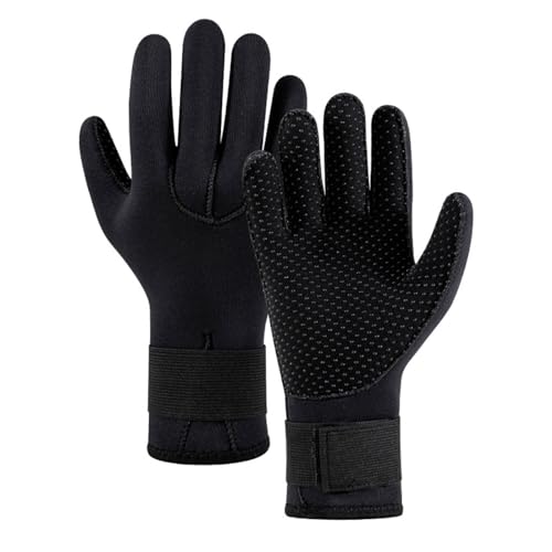 Limtula Wasserhandschuhe, 5 mm, Neopren, Fünf-Finger-Handschuhe, warmer Neoprenanzug, Winterhandschuhe mit verstellbarem Hüftgurt, für Tauchen, Hautpflege-Handschuh von Limtula