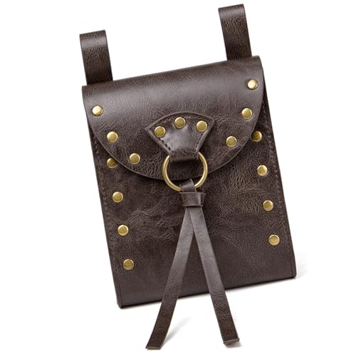 Renaissances Geldbörsen PU Leder Münztasche Mittelalter Würfel Tasche Hüfttasche Multifunktionale Kleingeld Geldbörse Gürteltasche für Erwachsene, Fbg319cf von Limtula