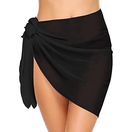 Strand Sarong Für Damen Halbtransparent Badeanzug Überzüge Seitliche Bindung Kurzer Wickelrock Für Badebekleidung Badeanzug von Limtula