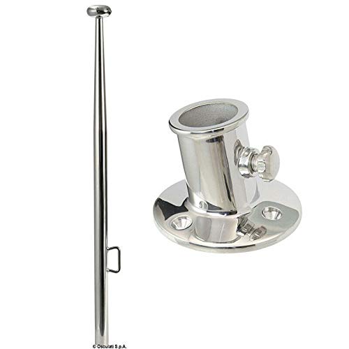 Flaggenstock Flaggenhalter mit Halterung aus Edelstahl 75cm Länge Flaggenstock Flaggenhalter mit Halterung aus Edelstahl 75cm Länge von Lindemann