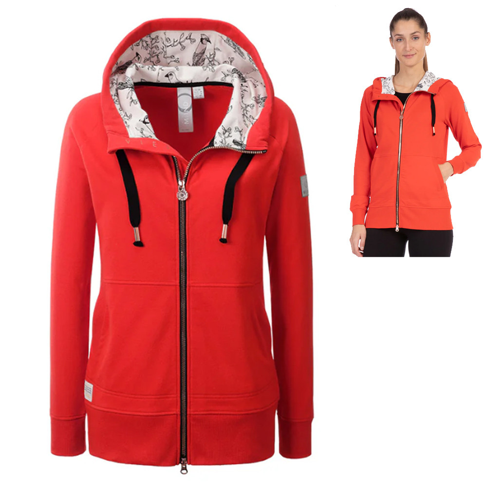 ViertelMond - Modische Sweatjacke aus Bio Baumwolle Valentine, rot von Linea Primero