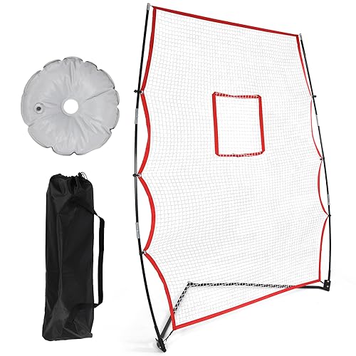 Lineslife 6,6 x 1,5 m tragbares Pitchback-Rückprallnetz, verstellbares Baseball-Rückprallnetz mit Wasserbehälter, großer Tennis-Rebounder-Trainer für Pitching, Werfen, Fangfeldtraining von Lineslife