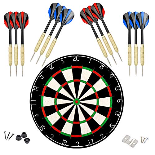linkvisions Dartscheibe mit klammerfreiem Bull's Eye, 18 g Stahlspitzen-Dart-Set, 12 Dartpfeile mit Stahlspitze, 18 g, Dartscheiben-Montagesets enthalten linkvisions Dartscheibe mit klammerfreiem Bull's Eye, 18 g Stahlspitzen-Dart-Set, 12 Dartpfeile mit Stahlspitze, 18 g, Dartscheiben-Montagesets enthalten von LinkVisions