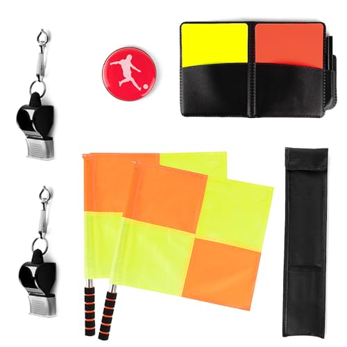 Linkidea FußballSchiedsrichter Starter Kit, Schiedsrichterflaggen, Schiedsrichterkarten mit Rekordbuch und Bleistift, Schiedsrichterpfeife und Wurfmünze für Fußball Linkidea FußballSchiedsrichter Starter Kit, Schiedsrichterflaggen, Schiedsrichterkarten mit Rekordbuch und Bleistift, Schiedsrichterpfeife und Wurfmünze für Fußball von Linkidea