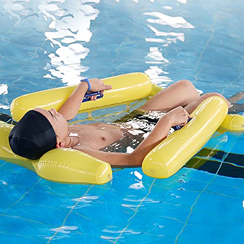 Linkidea Pool Schwimmer mit Kopfstütze, Rückenlehne & Fußstütze, Schwimmen Schwimmende Aufblasbare Wasserhängematte Pool Lounge Stuhl Float für Erwachsene von Linkidea