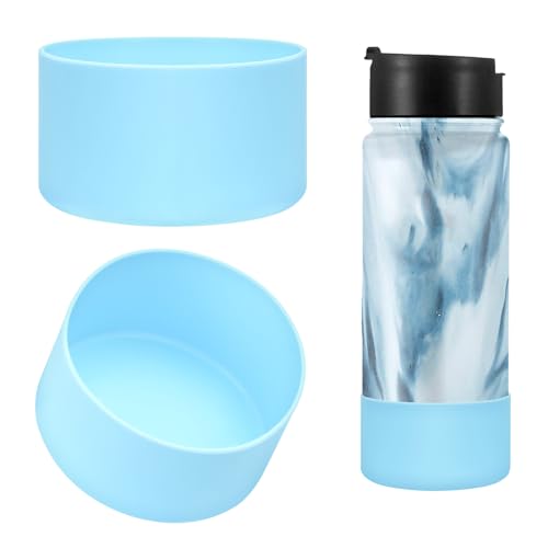 Linkidea Wasserflaschen-Schutzhülle, kompatibel mit IRON °FLASK Wide Mouth 32oz/40oz, Narrow Mouth 32oz, Silikon-Flaschenbodenschutz, Flaschenstoßstange (2 Stück) (Himmelblau) von Linkidea