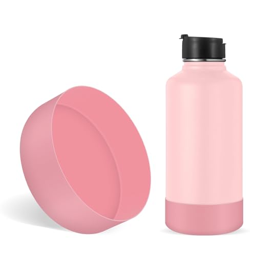 Linkidea Wasserflaschen-Schutzhülle, kompatibel mit Hydro Flask Wide Mouth 64oz, Growler 64oz, Silikon-Wasserflaschen-Unterhüllenschutz, Flaschenstoßstange (Hellrosa) (Hell-Pink) von Linkidea