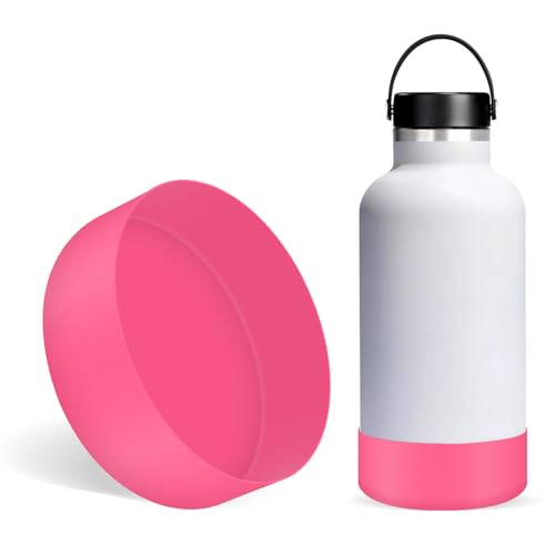 Linkidea Wasserflaschen-Schutzhülle, kompatibel mit Hydro Flask Wide Mouth 64oz, Growler 64oz, Silikon-Wasserflaschen-Unterhüllenschutz, Flaschenstoßfänger (Rosa) von Linkidea
