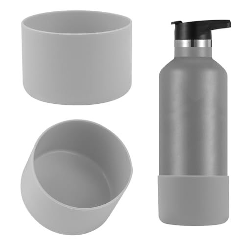Linkidea Wasserflaschen-Schutzhülle, kompatibel mit Iron °Flask Wide Mouth 32oz/40oz, Narrow Mouth 32oz, Silikon-Flaschenbodenschutz, Flaschenstoßstange (2 Stück) (Stein) von Linkidea
