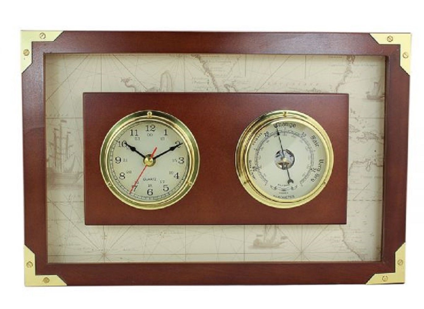 Linoows Uhr Multiinstrument, Uhr und Barometer im Marinestil Linoows Uhr Multiinstrument, Uhr und Barometer im Marinestil von Linoows