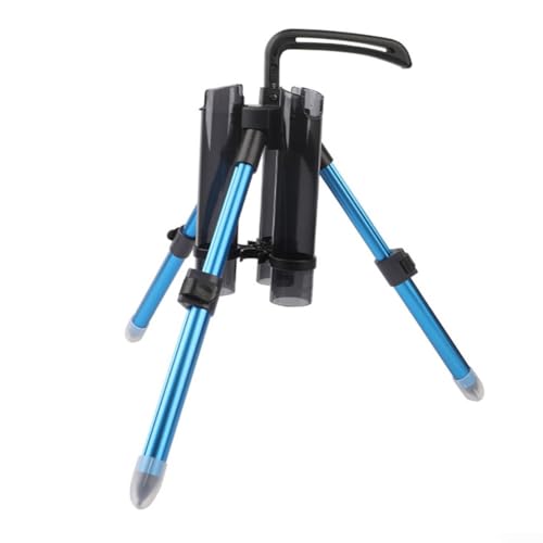 Angelruten-Halterung, Stativ, 33–69 cm, einziehbares Stativstangenhalter, Angelrutenstütze, Werkzeugablage (blau lang) von Lioaeust