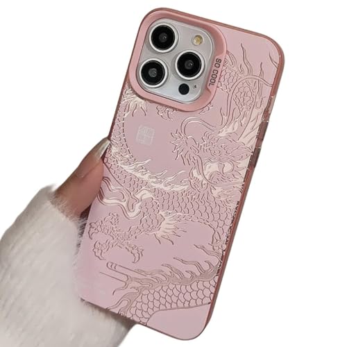 2024 Chinese Tradition Dragon Edition Case for iPhone, Illusory Color Chinese Dragon Cover Case for iPhone 15 Pro Max (for iPhone 15ProMAX,Pink) von Lioncool