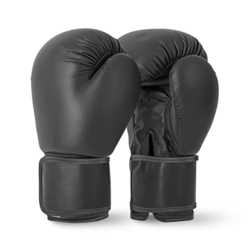 Lions Boxhandschuhe für MMA, für Boxsack-Training, Fausthandschuhe,179 g, 227 g, 283 g, 397 g, 454 g, schwarz, rosa, rot, BX-1010, Schwarz , 453,6 g (16 oz) von Lions