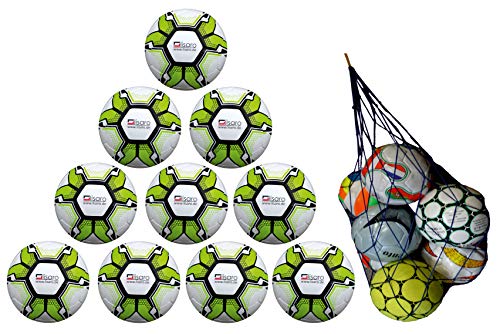 Lisaro 10 Fußbälle / 10er Ballpaket Soccerlite Gr. 5 | 290g + Gratis Ball-Netz | Top-Jugend-Ball von Lisaro