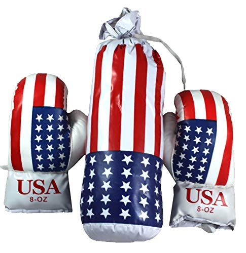 Lisaro Boxsack Kidds - Star Ca.2 kg, inkl. Boxhandschuhe mit Ammerican Flage. von Lisaro