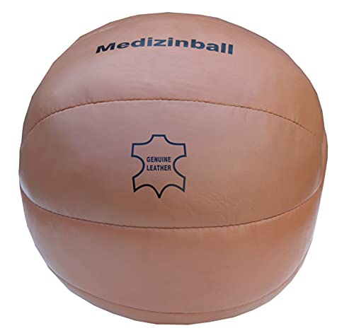 Lisaro Original Medizinball aus Echtleder – Superqualität, Vintage Retro Look, Gymnastik/Fitness Ball, Vollball Gewichtsball, Slamball, Gewichtsbälle in, 1kg, 1,5kg, 2kg, 3kg, 4kg, 5kg von Lisaro