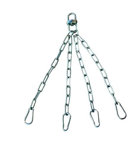 lisaro Spezial Profi Boxsack-Kette mit Karabiner / 50 cm 4-Punkt Stahlkette für Boxsäcke & Maisbirnen | verchromte Boxsackaufhängung | belastbar bis zu 150 kg lisaro Spezial Profi Boxsack-Kette mit Karabiner / 50 cm 4-Punkt Stahlkette für Boxsäcke & Maisbirnen | verchromte Boxsackaufhängung | belastbar bis zu 150 kg von lisaro
