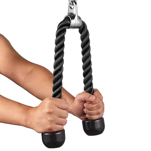 Lisaro Trizeps Tau/Trizeps Seil/Kabelzug Workout/Trizeps Seil-Tau/Trainingsseil | Trizepstraining Zughilfe | Ca.70cm Lang von Lisaro