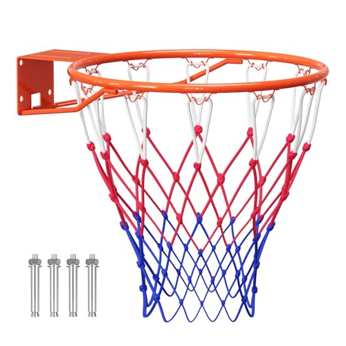 Lischwert Basketballkorb mit Wandhalterung und abnehmbarem Basketballnetz Standard-Korbgröße mit 45 cm Durchmesser für die Innen- und Außenmontage geeignet Lischwert Basketballkorb mit Wandhalterung und abnehmbarem Basketballnetz Standard-Korbgröße mit 45 cm Durchmesser für die Innen- und Außenmontage geeignet von Lischwert