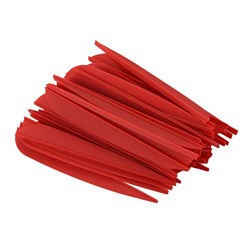 Lisher Pfeile Vanes 4 Kunststoff Befiederung Fuer DIY Bogenschiessen Pfeile 50 Pack (Rot) von Lisher