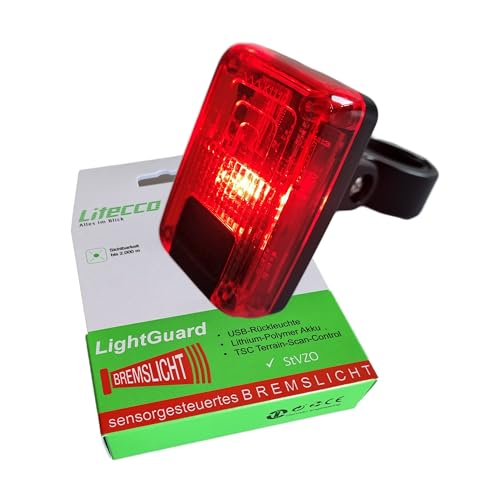 LED Akku-Rücklicht mit Bremslicht Litecco LightGuard intelligente Rückleuchte mit AkkuUSB, rot LED Akku-Rücklicht mit Bremslicht Litecco LightGuard intelligente Rückleuchte mit AkkuUSB, rot von Litecco