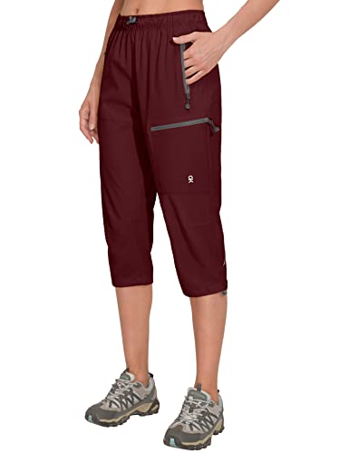 Little Donkey Andy Damen 3/4 Capri Trekkinghose Schnelltrocknend Shorts Leichte Atmungsaktiv Kurze Wanderhose mit Reißverschlusstasche Weinrot S Little Donkey Andy Damen 3/4 Capri Trekkinghose Schnelltrocknend Shorts Leichte Atmungsaktiv Kurze Wanderhose mit Reißverschlusstasche Weinrot S von Little Donkey Andy