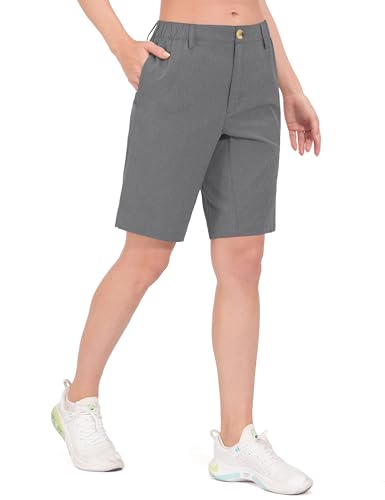 Little Donkey Andy Damen Leichte schnell trocknende Bermudashorts UPF 50 Stretch-Shorts für Golf Wanderen Reise, Kohlenstoff Heide S von Little Donkey Andy