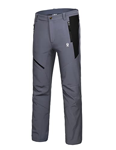 Little Donkey Andy Herren Winter Wanderhose Skihose Trekkinghose Snowboardhose, Softshell-Hose, Fleecegefüttert und wasserabweisend Dunkelgrau M von Little Donkey Andy