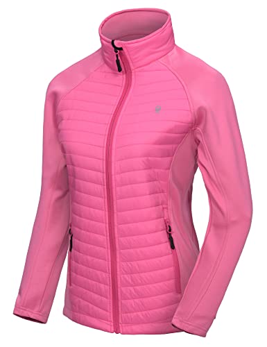 Little Donkey Andy Isolierte Wanderjacke Damen Atmungsaktiv Thermo Running Hybrid Jacke Leicht Warm Pink XS von Little Donkey Andy