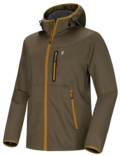 Little Donkey Andy Leichte Kapuzen-Softshelljacke für Herren zum Laufen, Wandern, winddicht, wasserabweisend, Grau Grün XXL Little Donkey Andy Leichte Kapuzen-Softshelljacke für Herren zum Laufen, Wandern, winddicht, wasserabweisend, Grau Grün XXL von Little Donkey Andy