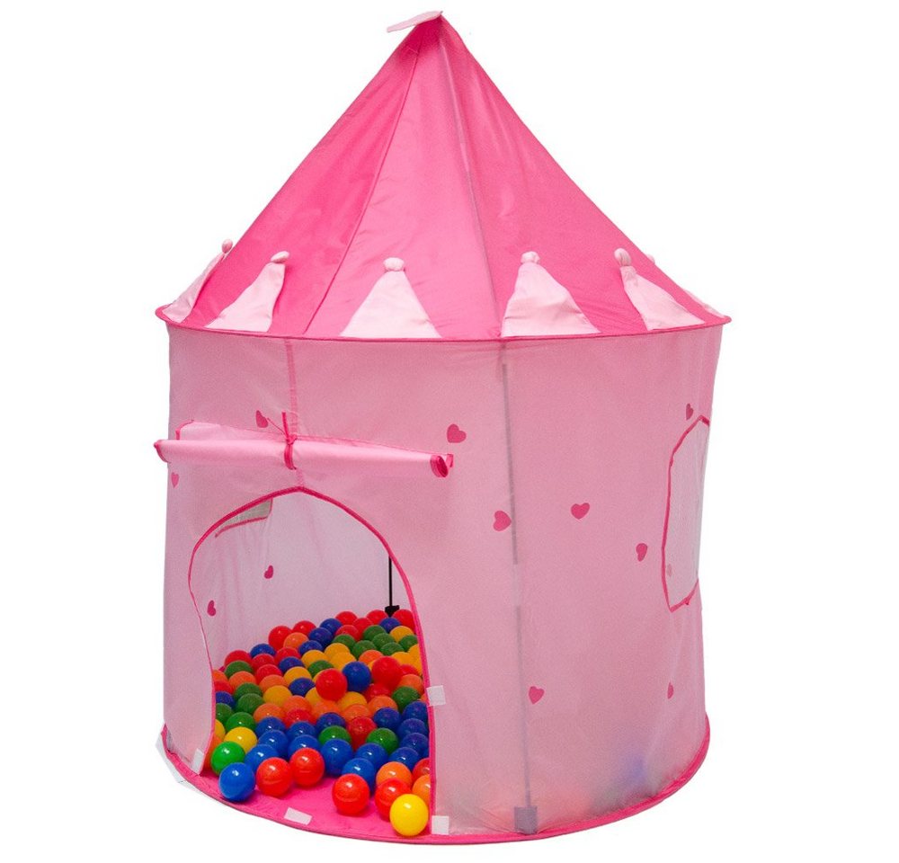 LittleTom Spielzelt Mädchen Pop Up Spielzelt Bällebad Kinderzelt Rosa Kinderspielzelt + Tasche von LittleTom