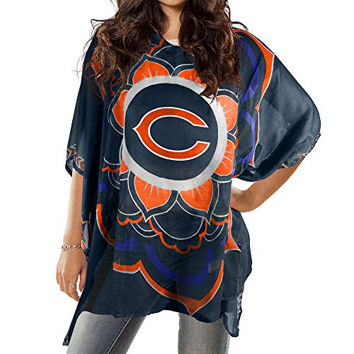 Littlearth Damen NFL Sheer Flower Caftan – Strand & Pool Badeanzug Cover Up, Teamfarbe, One Size Fits Most Fans von Little Earth Productions