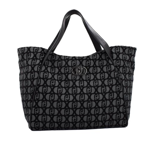 LIU.JO L Tote, Tasche, XL Shopper, Jacquard-Logo, Schwarz von Liu Jo