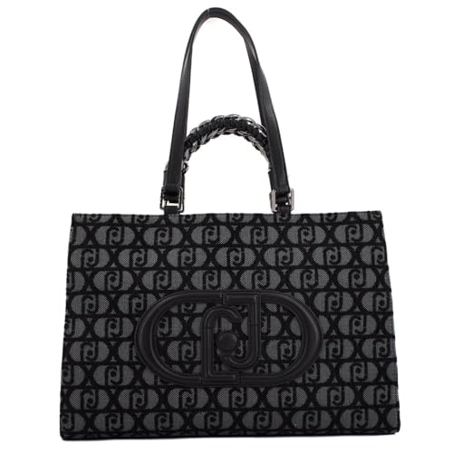 LIU.JO Shopping Bag, Handtasche, Schultertasche, Jacquard-Logo, Schwarz von Liu Jo