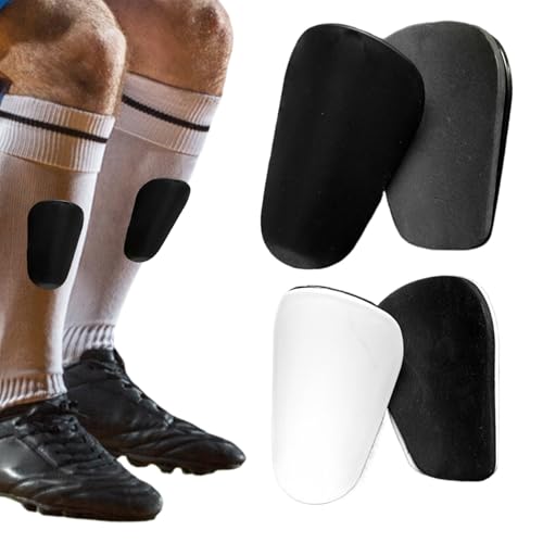 2 Paar Fußball-Shin-Guards Anti-Rutsch-Mini-Schutzausrüstung Shin Guards Leichte Schienbein-Pads für Teenager Erwachsene Jungen Mädchen (schwarz +weiß) 3.9 * 2,4 Zoll, Sportaccessoire von Liummrcy