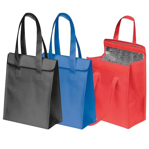 3x Kühltasche mit Klettverschluss / Farbe: je 1x schwarz, blau und rot von Livepac-Office