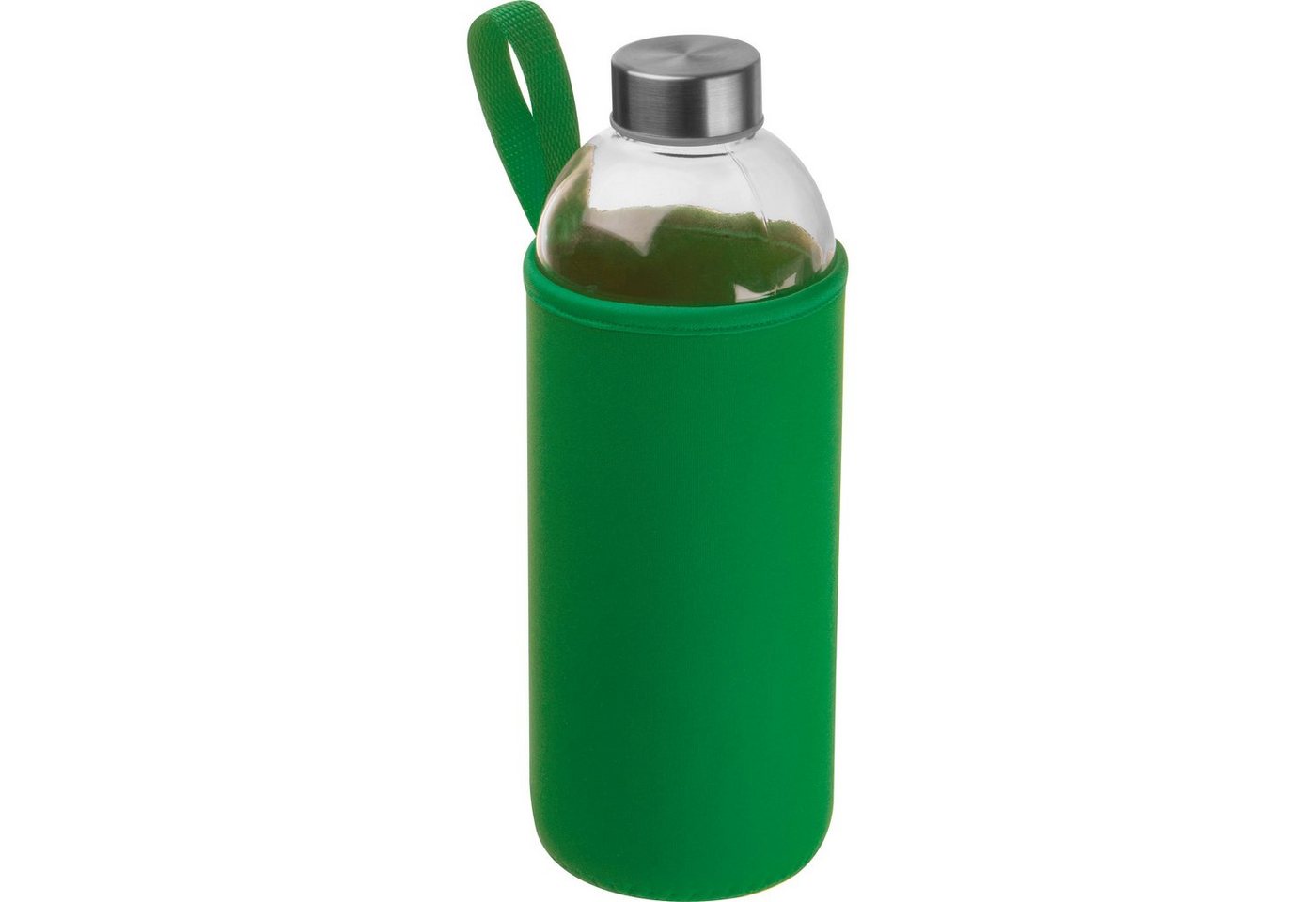 Livepac Office Trinkflasche Trinkflasche aus Glas mit Neoprensleeve / 1000ml / Neoprenfarbe: grün von Livepac Office