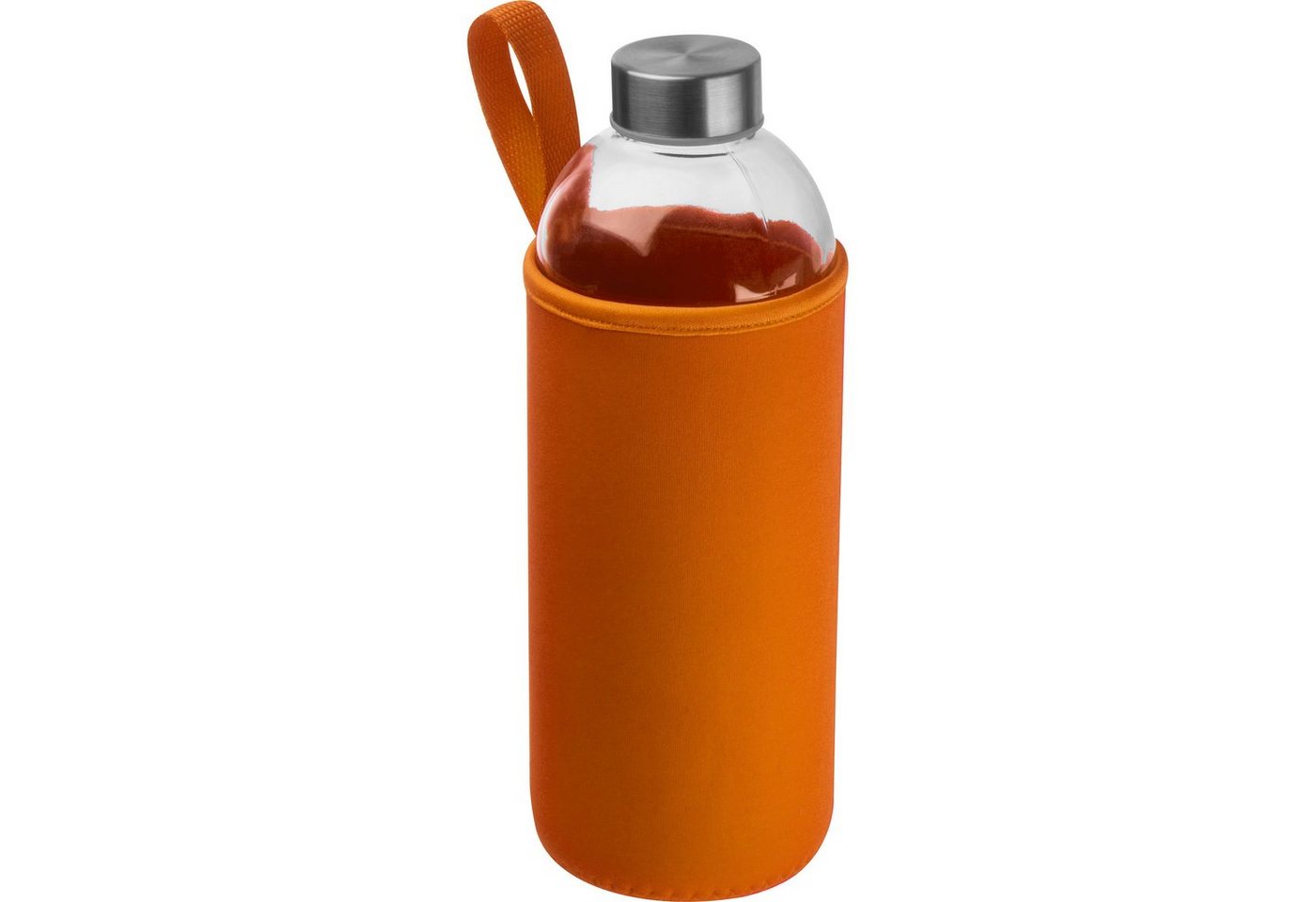 Livepac Office Trinkflasche Trinkflasche aus Glas mit Neoprensleeve / 1000ml / Neoprenfarbe: orang von Livepac Office