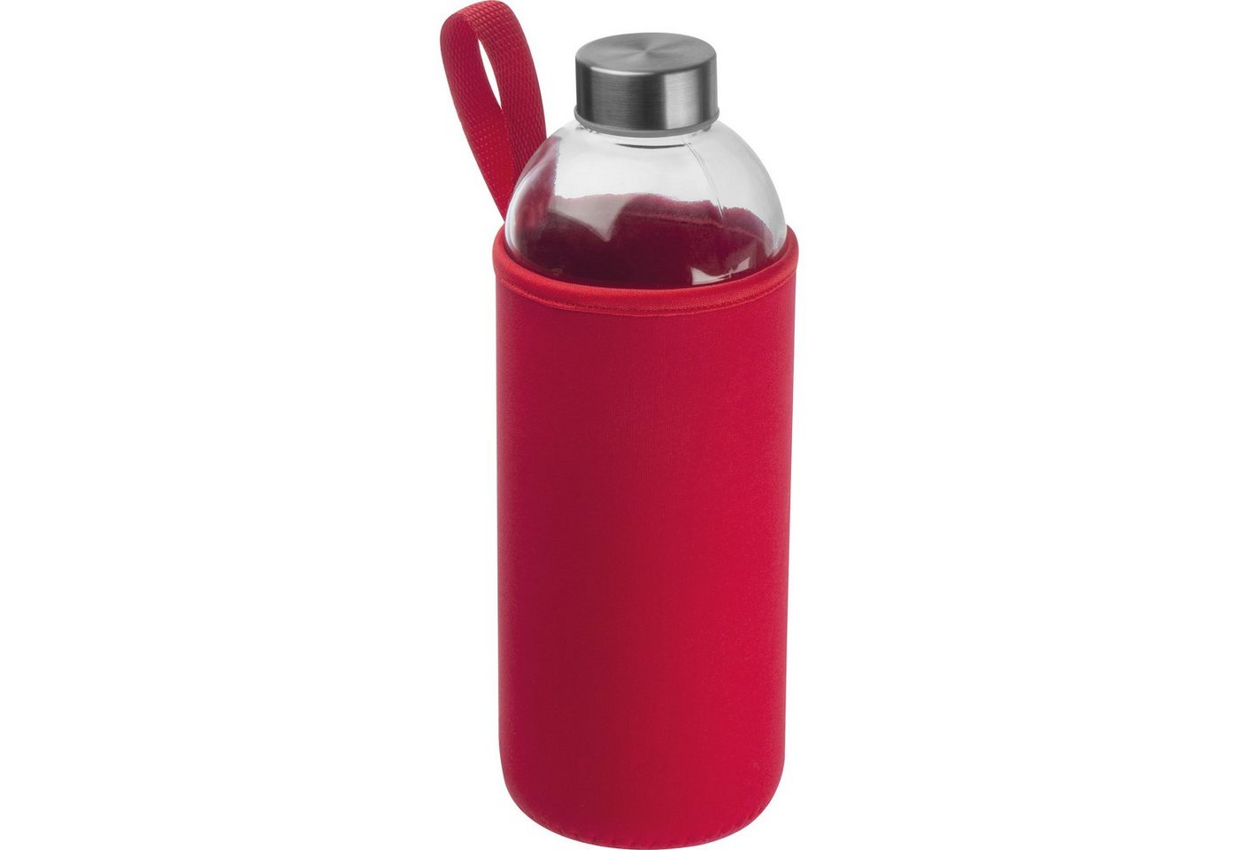Livepac Office Trinkflasche Trinkflasche aus Glas mit Neoprensleeve / 1000ml / Neoprenfarbe: rot von Livepac Office