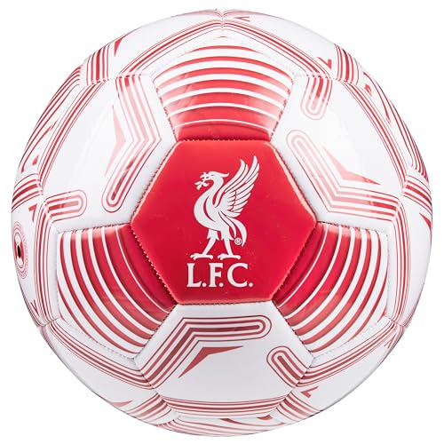 Liverpool FC Fussball Ball, Offiziell Lizenzierter Club Soccer Ball, Fussball Grösse 3, 4 oder 5 - Fussball Geschenke für Fans (Weiß/Rot, Größe 4) von Liverpool FC