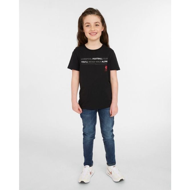 Liverpool T-Shirt Slogan LFC - Schwarz Kinder von Liverpool FC