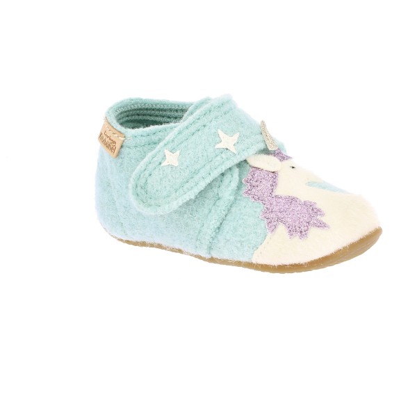 Living Kitzbühel - Baby's Klettschuh Einhorn & Stern - Hüttenschuhe Gr 19 grau von Living Kitzbühel