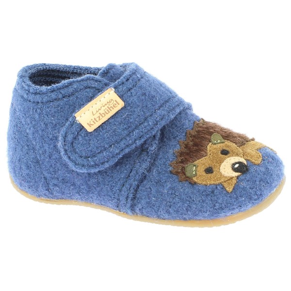 Living Kitzbühel - Baby's Klettschuh Igel und Pilz - Hüttenschuhe Gr 20;21;22;23;24;26;28;30 blau von Living Kitzbühel