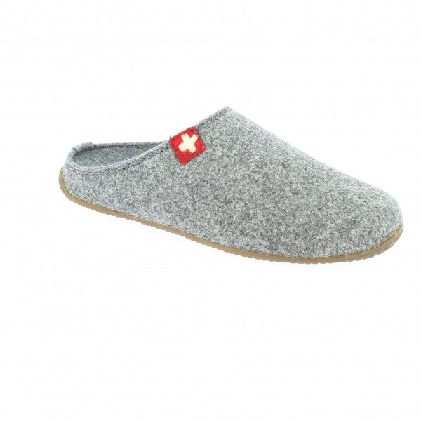 Living Kitzbühel - Filzpantoffel Schweizer Kreuz No. 3886 - Hüttenschuhe Gr 37 grau von Living Kitzbühel