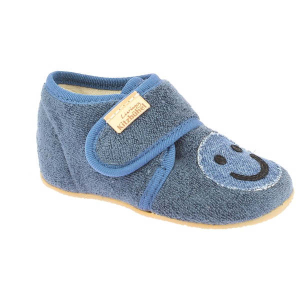 Living Kitzbühel - Kid's Babyklett Frottee Smiley - Hüttenschuhe Gr 22 grau von Living Kitzbühel