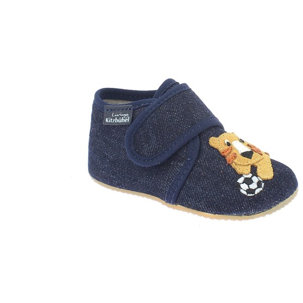 Living Kitzbühel - Kid's Babyklett Tiger & Fußball - Hüttenschuhe Gr 20;21;22;23;24;25;26 blau von Living Kitzbühel