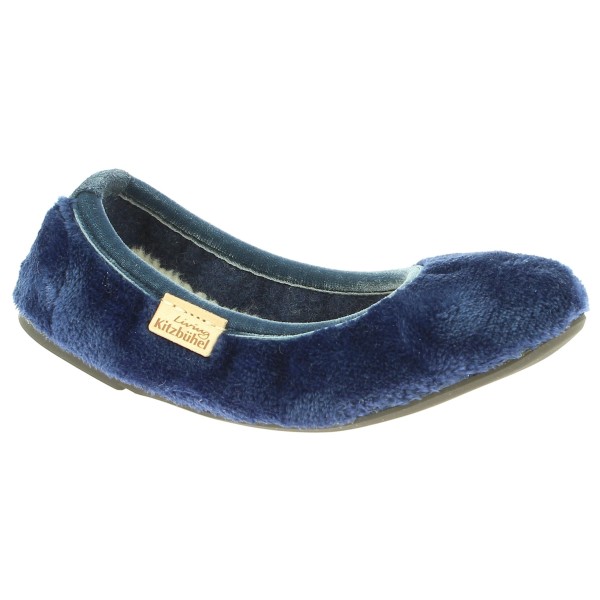 Living Kitzbühel - Kid's Ballerina Samt Unifaben - Hüttenschuhe Gr 31 blau von Living Kitzbühel