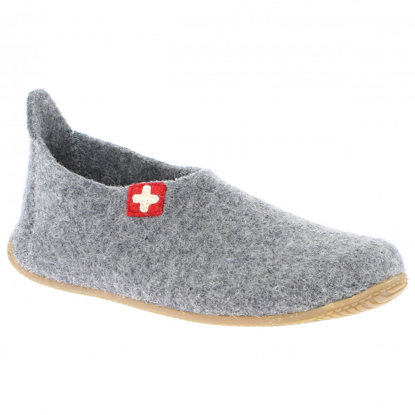 Living Kitzbühel - Slipper Schweizer Kreuz No. 4048 - Hüttenschuhe Gr 39 grau von Living Kitzbühel