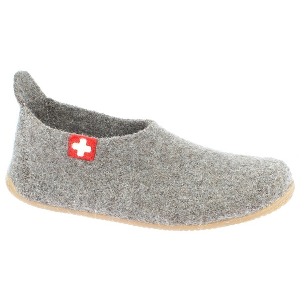 Living Kitzbühel - Slipper Schweizer Kreuz No. 4249 - Hüttenschuhe Gr 30 grau von Living Kitzbühel